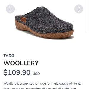 Taos Footwear Woolery Gray and Brown Clogs